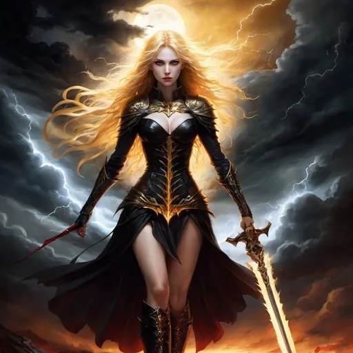 Prompt: Heroine of the night
Blood and thunder rushing through me
'Til the dawn of light
The sky is turning gold