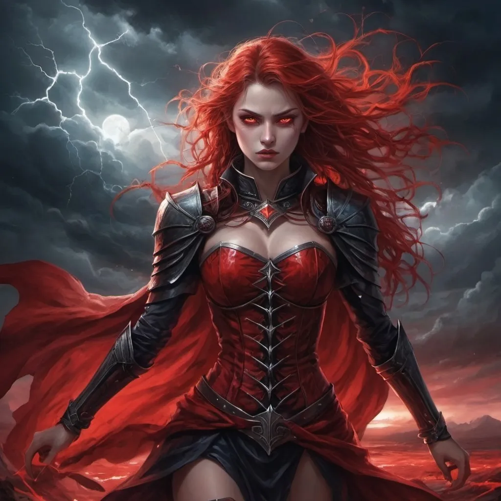 Prompt: Heroine of the night
Blood and thunder rushing through me
'Til the dawn of light
The sky is turning red