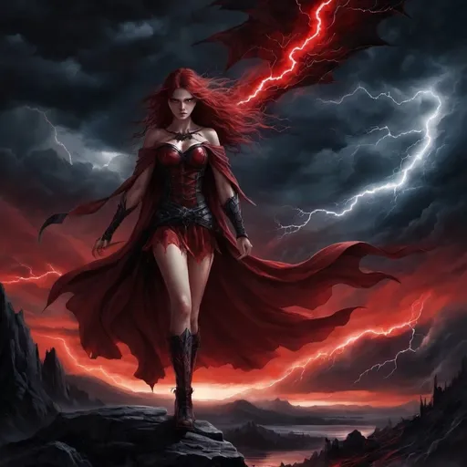 Prompt: Heroine of the night
Blood and thunder rushing through me
'Til the dawn of light
The sky is turning red