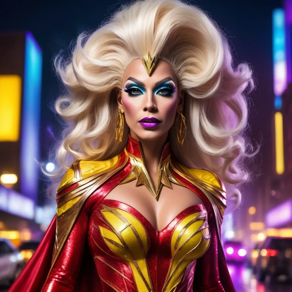 Prompt: Gorgeous drag queen (DC Superhero Shazam)