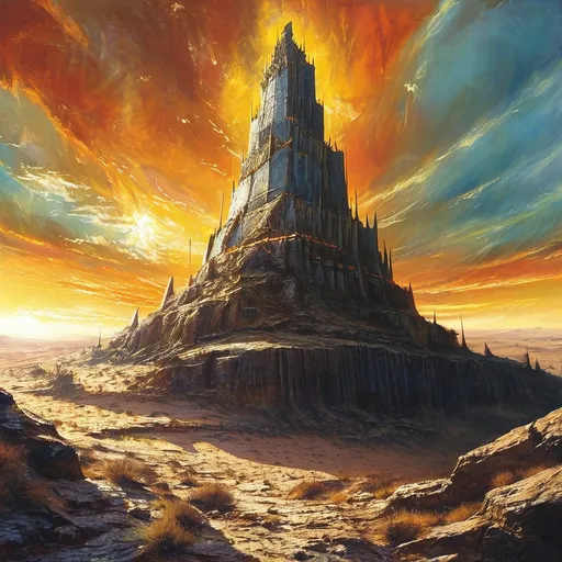 Prompt: Hot wind, moving fast across the desert
We feel that our time has arrived
The world spins, while we put his dream together
A tower of stone to take him straight to the sky