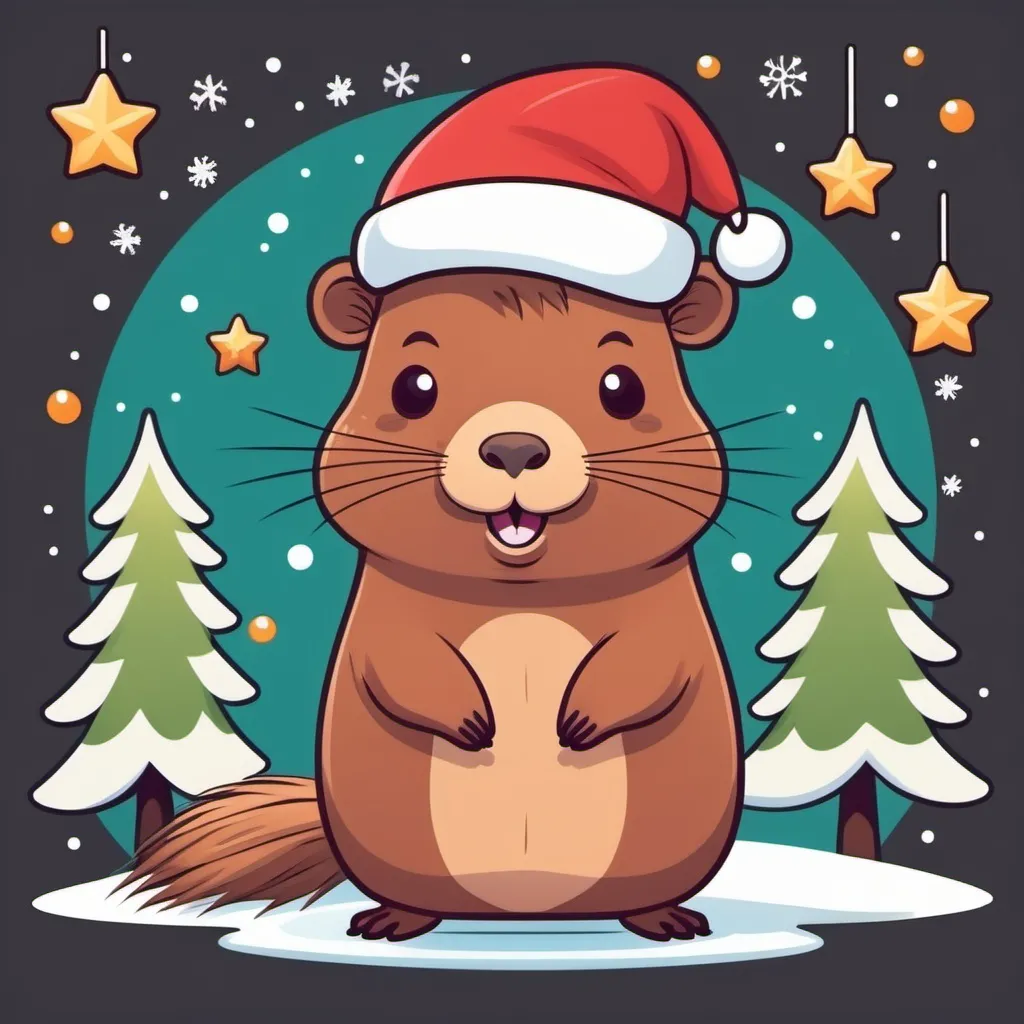 Prompt: Kawaii capybara christmas cartoon style
