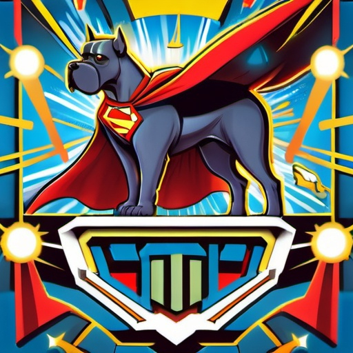 Prompt: Cartoon Giant Schnauzer as a super hero
