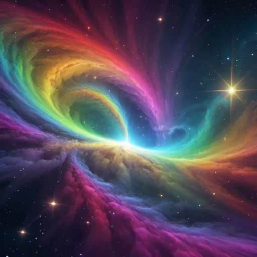 Prompt: Rainbow nebula