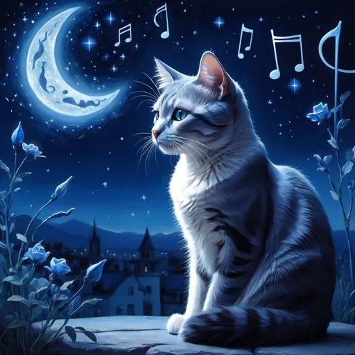 Prompt: blue serenade cat