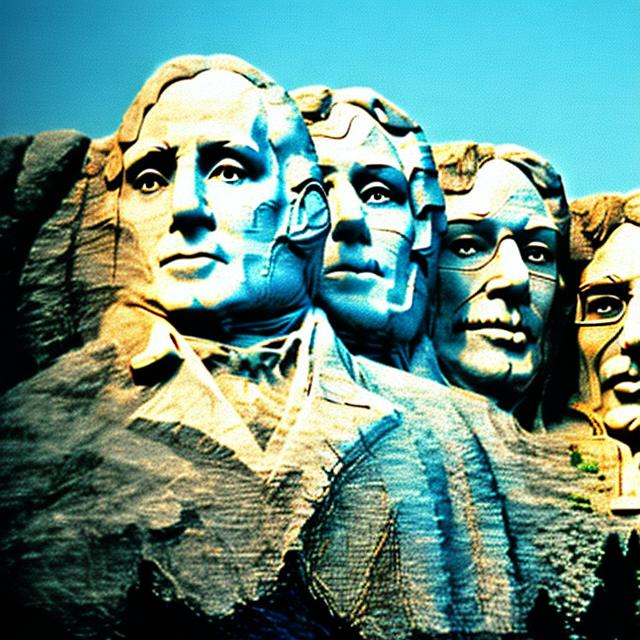 Prompt: show me mount rushmore with george washington, william taft, teddy roosevelt, and martin van buren
