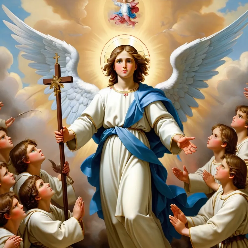 Prompt: Holy Angels for war in the Son