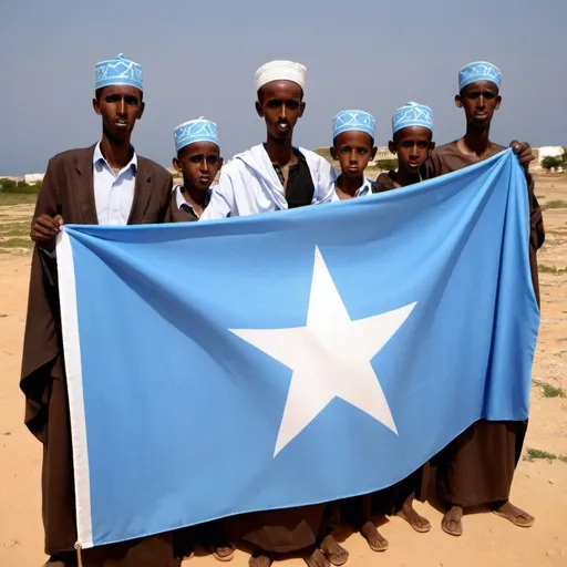 Prompt: Somalia's clan called bahararsame have flag of somalia and kingdom 
