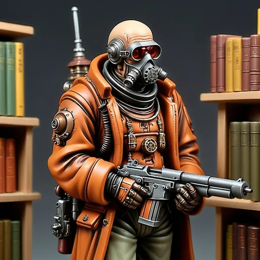 Prompt: moebius 40k dark mute autumn colors librarians prayers mechanicum male guns books