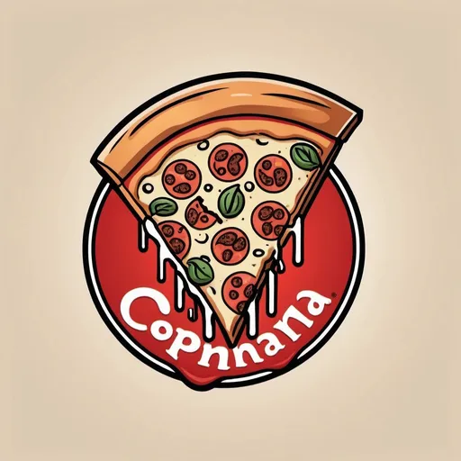 Prompt: Pizza company  logo  with one slice comic design