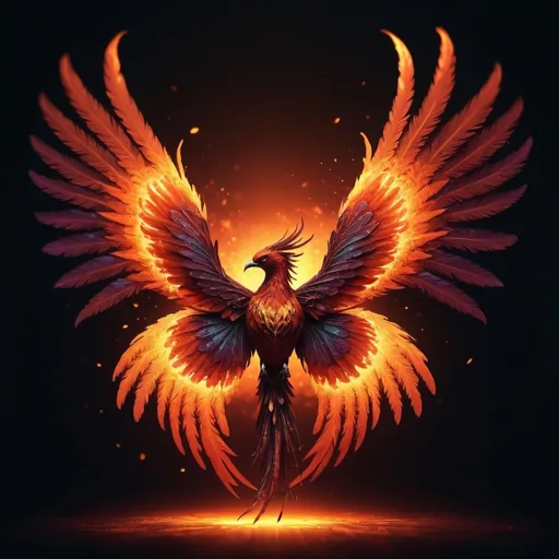 Prompt: Create a realistic fantasy image of a phoenix spreading it’s wings inside the silhouette of a butterfly 