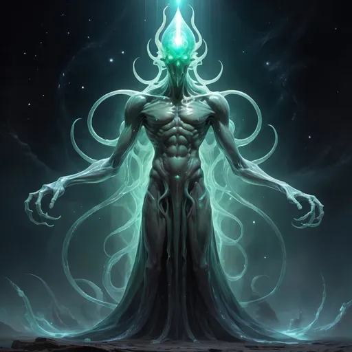 Prompt: translucent eldritch god of space. vast, eternal, empty, huge