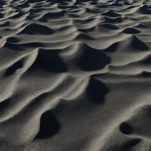 Prompt: Black sand ground texture to be use as a unity base terrain layer
