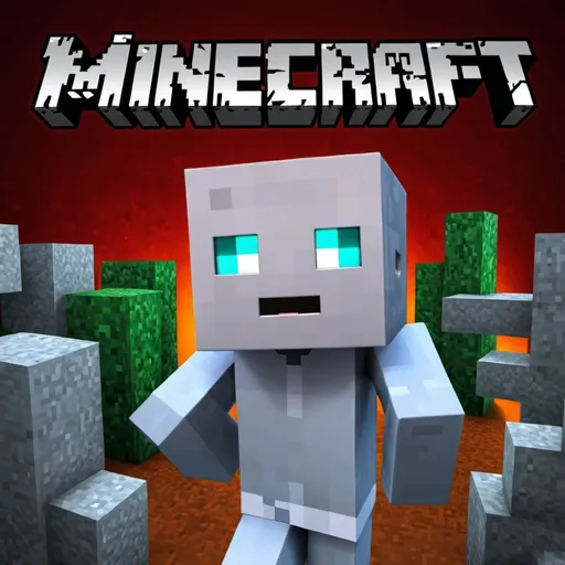 Prompt: Hey, make me 1 pictures with the word  "Silver" in the background, I would like minecraft