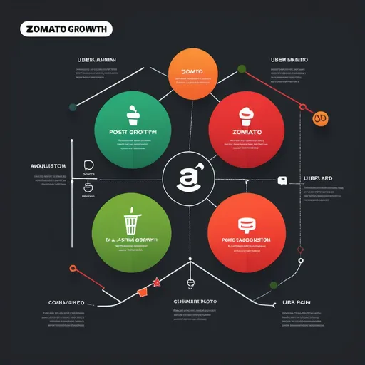 Prompt: (2D diagram) of (Customer Growth Post Acquisition), representing (post acquisition strategy) of Zomato on Uber Eats, modern and sleek design, vibrant colors, engaging visuals, clear data representation, high-definition details, organized layout, professional polish, emphasizing strategic insights, appealing graphic elements, suitable for presentations or marketing uses.