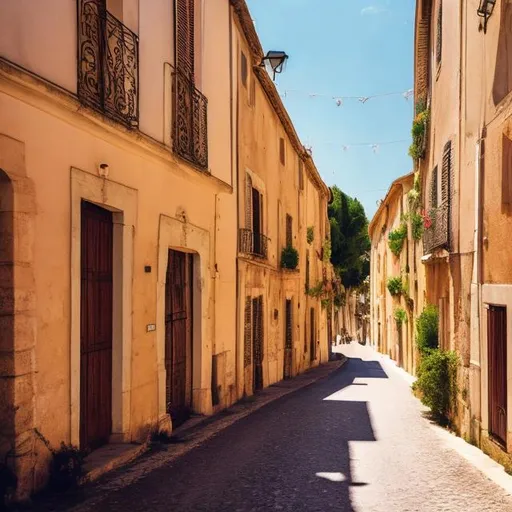 Prompt: Streets of southern France, summertime, bright and beautiful, cinematic landscape