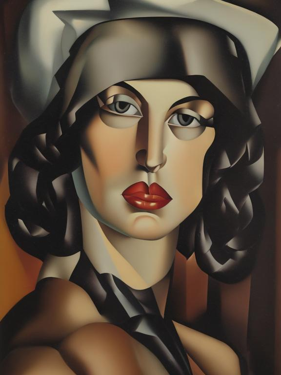 Prompt: Portrait ín Tamara de Lempicka style 