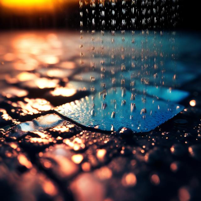 Prompt: shower-water collector module on the floor, 64k,  macro sharp focus, 8, hyper realistic, cinematic, highly detailed, photoraelistic, sunset