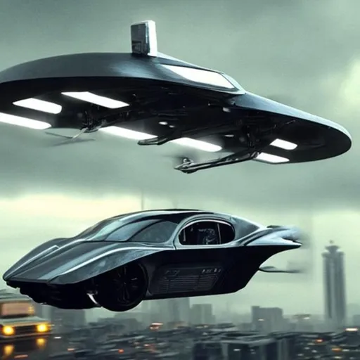 Prompt: Flying car of the future, blade runner