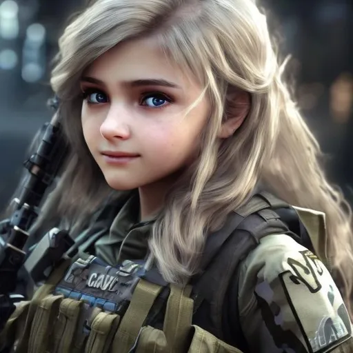 Prompt: lovely call of duty gamer with suit with leazer eyes burn beautiful girl  fighting codm model girl close up  long white hair small nose