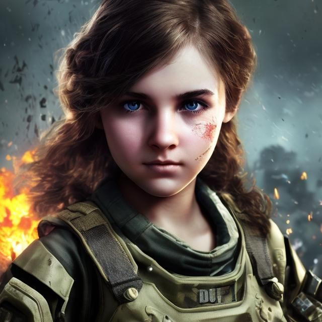 Prompt: lovely call of duty gamer with suit with leazer eyes burn beautiful girl  fighting codm model girl