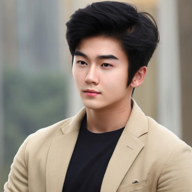 Prompt: reallman young asian actor hendsome style profile good looking