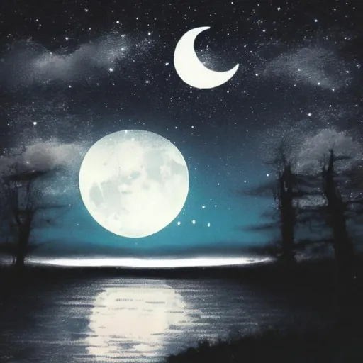 Prompt: moon night midnight