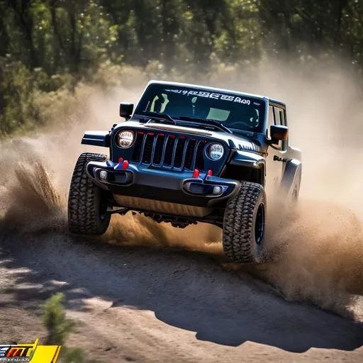 Prompt: jeep   sport on reace line drift big jeep high level first place