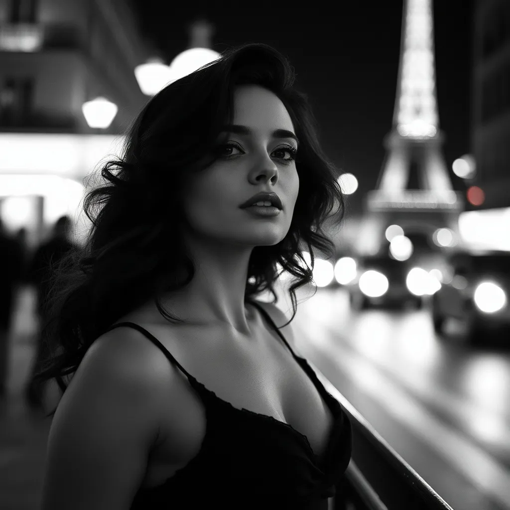 Prompt: Glamour photography of woman in paris in the style of Guy Aroch