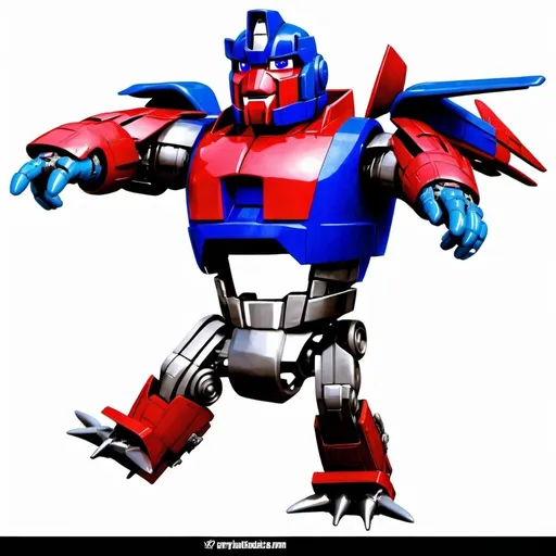 Prompt: optimus prime from 2007 movie as a platypus running with a plane white background photo real