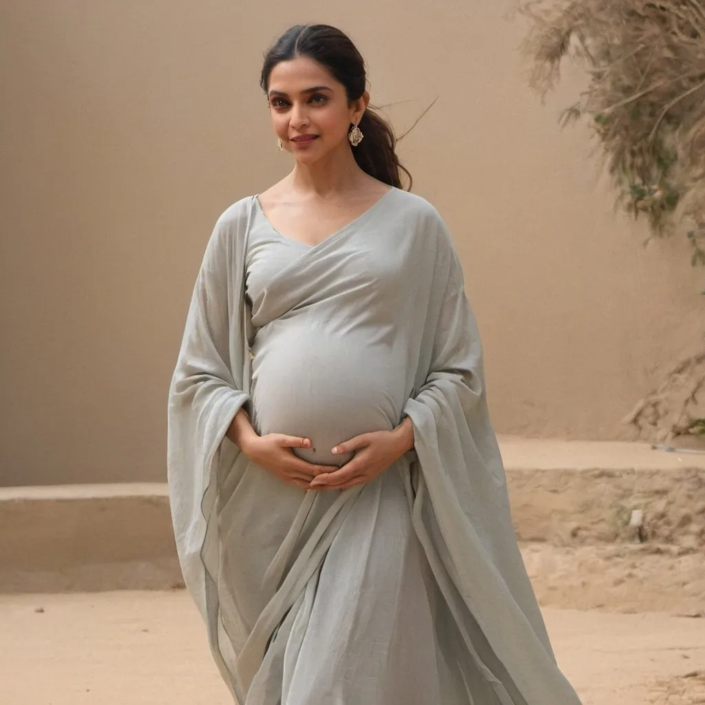 Prompt: Pregnant Deepika Padukone 9 months pregnancy 