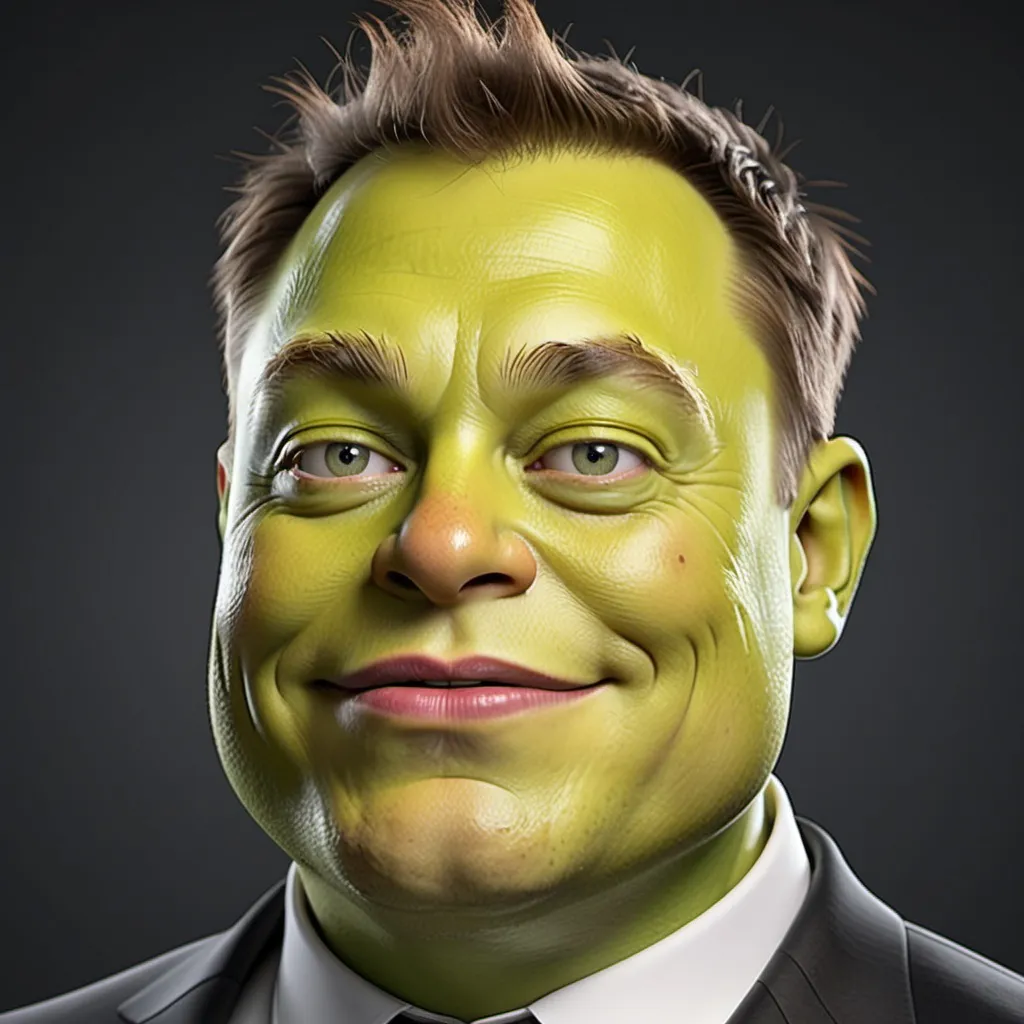 Prompt: Elon Musk in 3d Shrek style