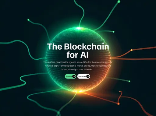 Prompt: Futuristic 3D animation of a glowing digital sphere made of tiny particles, slowly rotating in a dark space with neon green and orange highlights. Abstract flowing data streams and blockchain-inspired connections move around the sphere. Subtle camera zoom-in with smooth motion graphics text appearing: The Blockchain for AI. Modern, minimal, and tech-inspired cinematic style.