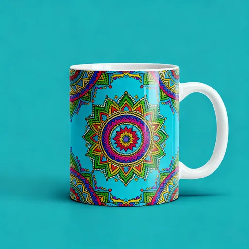 Prompt: Sublimation mug a unique ekta patterns baniya dew