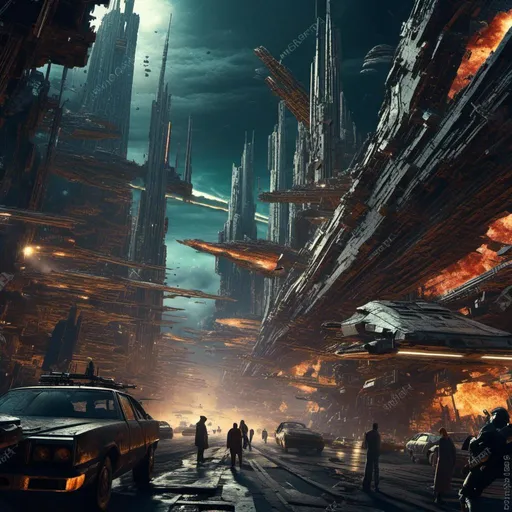 Prompt: <mymodel>(vintage style), (space battlefield), dark color scheme, moody atmosphere, dramatic lighting, futuristic starships clashing, intense explosions, distant planets, cooler tones with shadows, rich textures, retro sci-fi elements, cosmic chaos, high depth, ultra-detailed, evocative scene, immersive background, dynamic action.