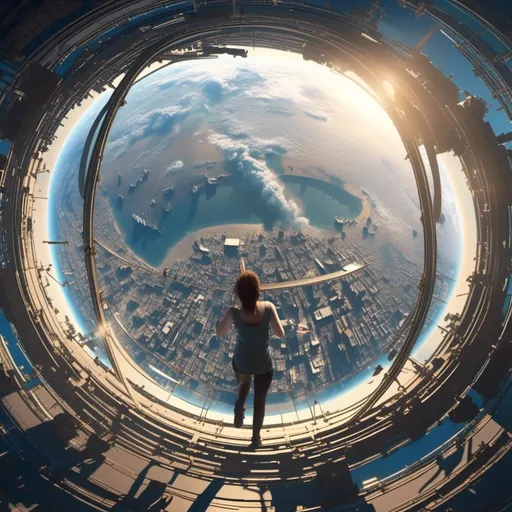 Prompt: (mymodel) gazing down at Earth, majestic view, (highest office window in the solar syste(mymodel) gazing down at Earth, majestic view, (highest office window in the solar syste<mymodel>m), bright blue planet below, stunning celestial panorama, sunlight streaming through glass, warm, inviting atmosphere, ultra-detailed, 4K resolution, a sense of wonder and awe, vast outer space as backdrop, deep space filled with twinkling stars, sleek office setting, futuristic decor, gentle reflections in glass.