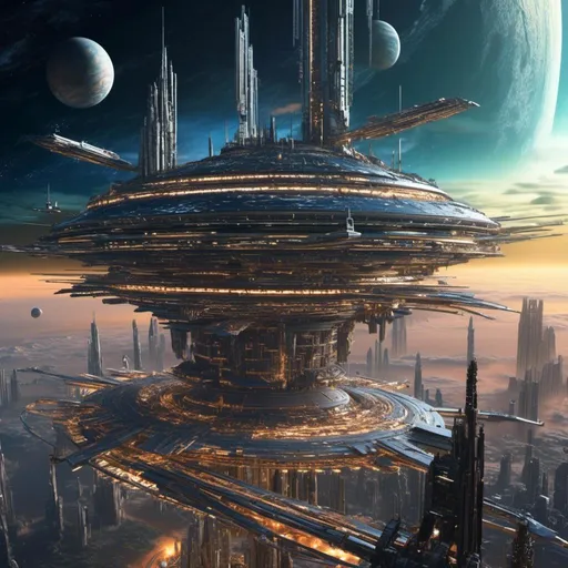 Prompt: <mymodel>(futuristic space colony ship), sleek design, (high-tech details), vibrant metallic colors, glowing elements, astrological backdrop, (space exploration theme), expansive cosmic landscape, planets in the distance, illuminated stars, (4K resolution), ultra-detailed rendering, imaginative technology, (futurism), atmosphere of adventure and discovery.