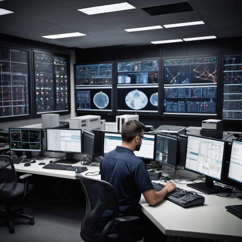 Prompt: A visual representation of network operations (e.g., a network operations center, a technician working on equipment).