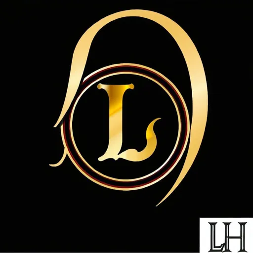 Prompt: Create a simple, gold logo for the band program at Lincoln High School. The logo should be centered around the letter L. Musical elements should be included in the image. 