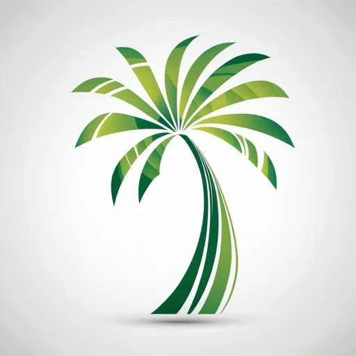 Prompt: Abstract palm tree with wavy lines underneath that wrap over top.  Make look like a logo.  Make more modern, simplify.  Make even more abstract.  Make color white