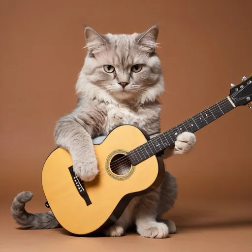 Prompt: A cat with a guitar