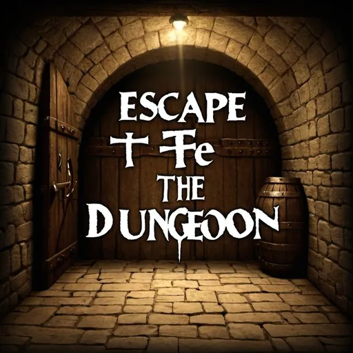 Prompt: Can you make an image of the words saying "Escape The Dungeon"