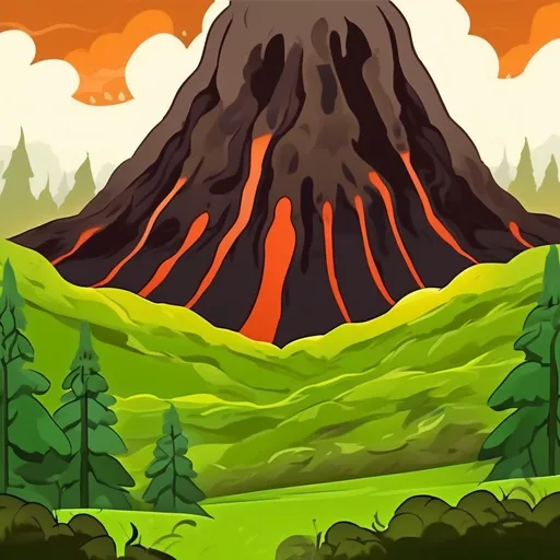 Prompt: background image behind login screen
forest essence literal volcano ash grassy hill molten drips, smoke
themed
no text or GUI element