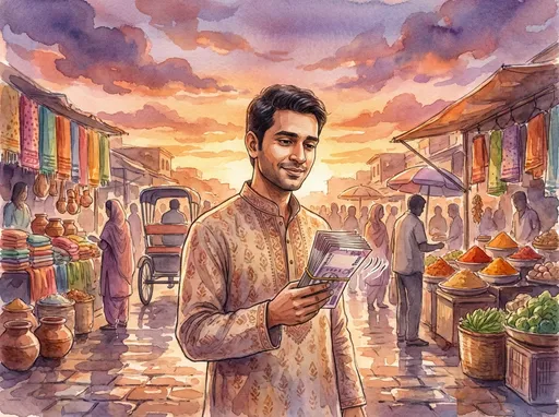 Prompt: Aik aesa  admi jis ka hath main aik lakh rupay hain