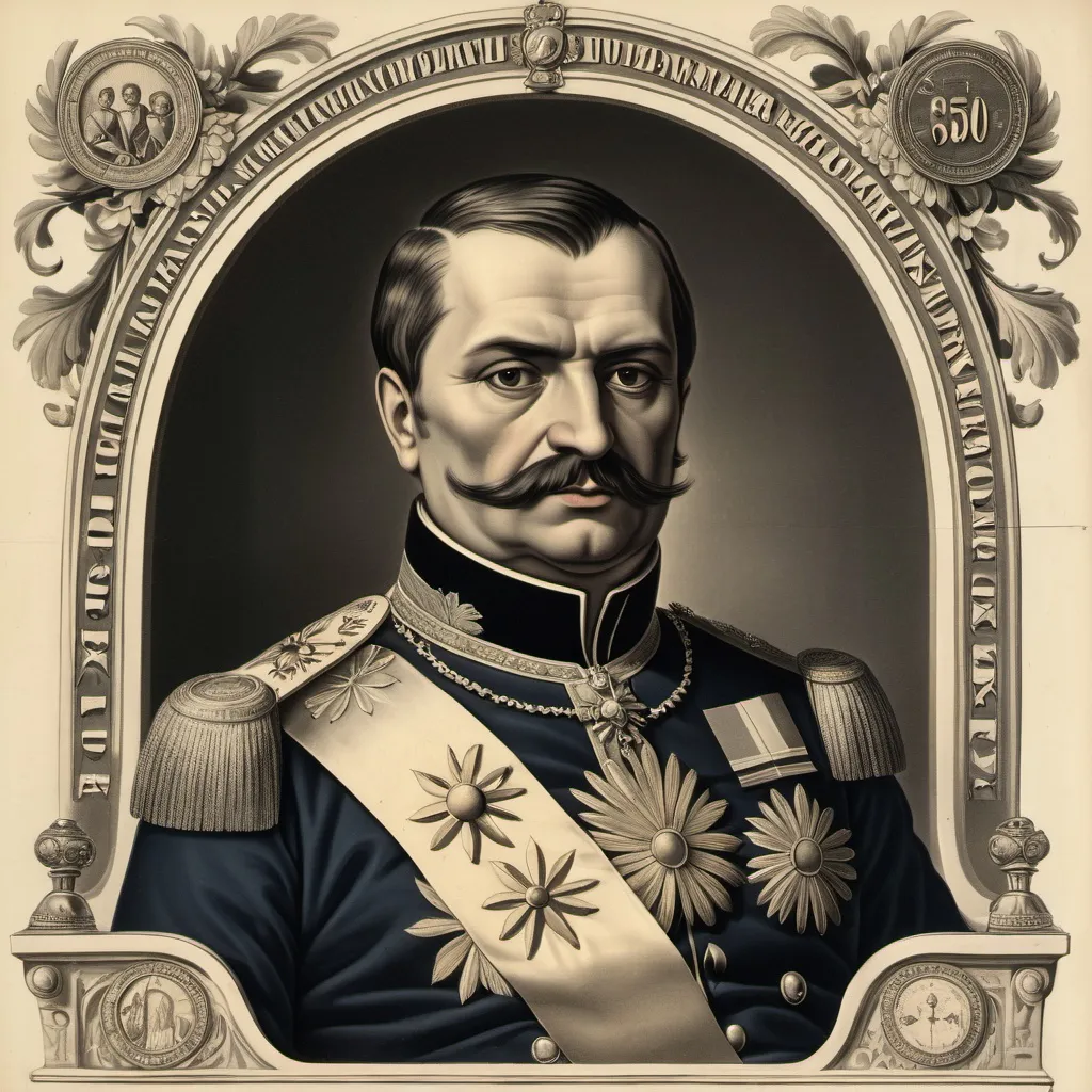 Prompt: a romanian ruler from 1850that is really smart and wise and reading from a bvook




