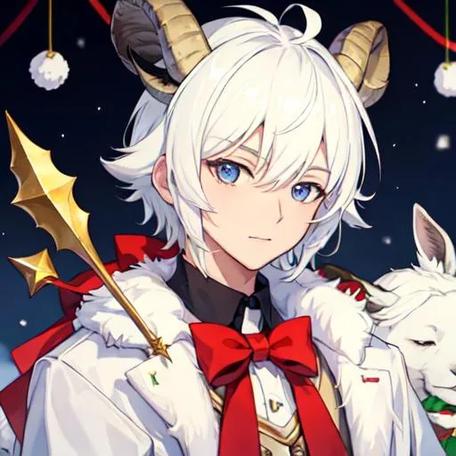 Prompt: goat boy christmas