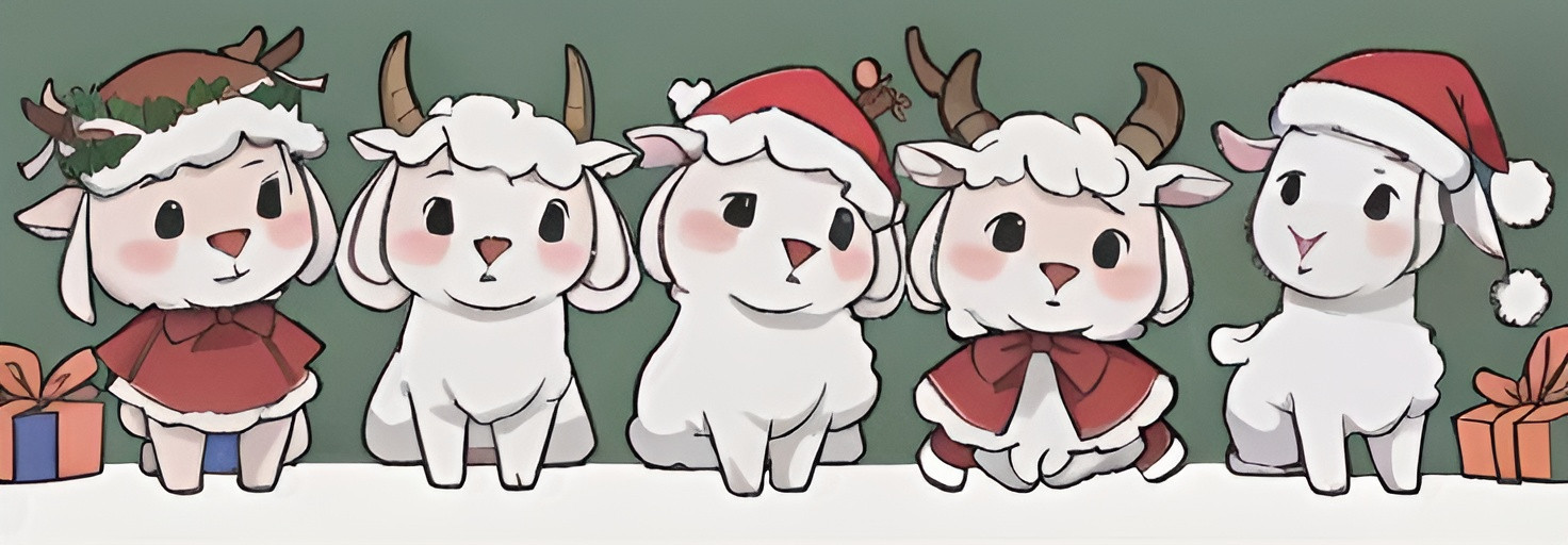 Prompt: goat on christmas
