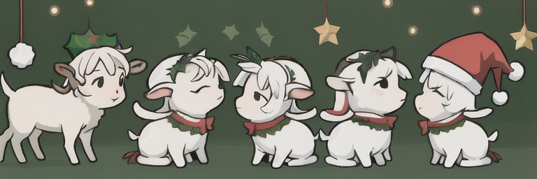 Prompt: christmas goats