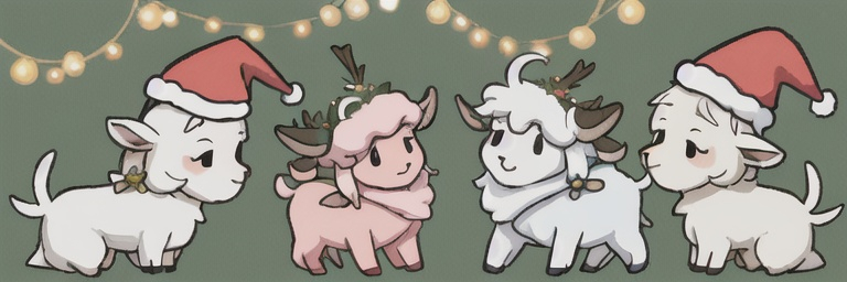 Prompt: christmas goats