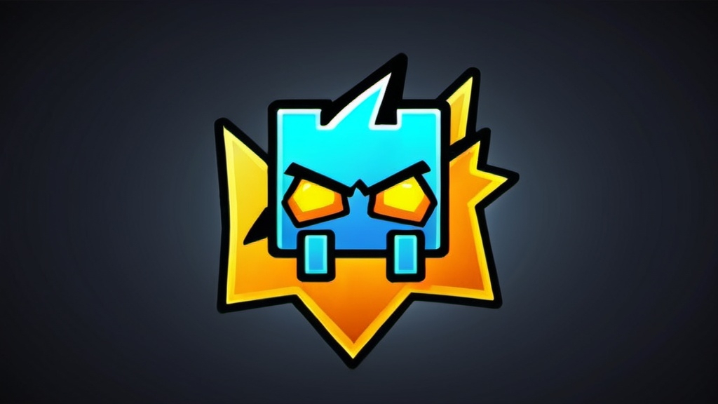 Prompt: Custom geometry dash app icon, related, cool, detailed, epic, nexus